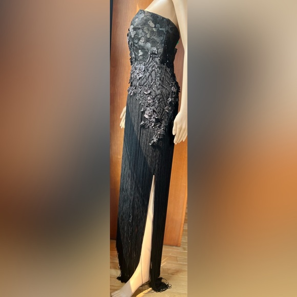 ALFABETA Gorgeous Sequined, Lace & Tassle Evening Gown. Elegant Yet Sexy Size S - Picture 10 of 17